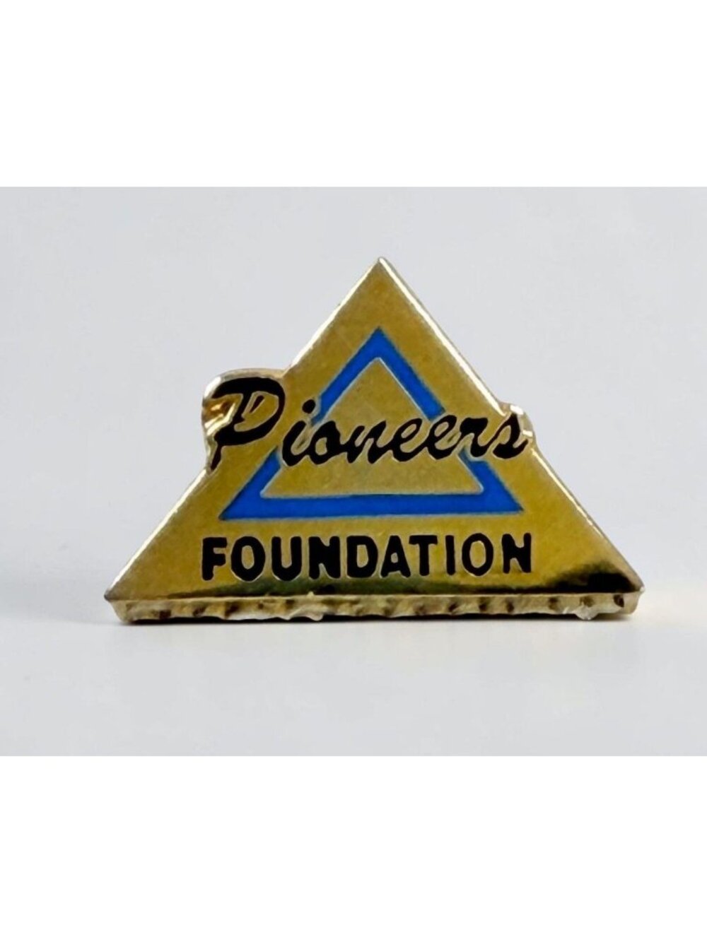 Western Electric Pin Telephone Pioneers Foundation Gold Tone Triangle Lapel